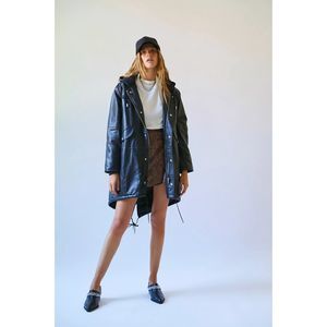 New Free People x Deadwood Payne Parka Leather Jacket sz Large